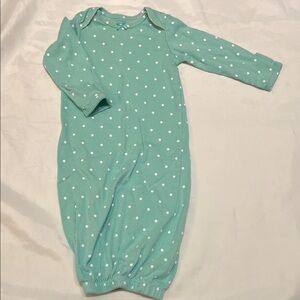 “Bundle 10/$13” Carter's 3M  Green Baby  girl one piece sleep sack white Dots